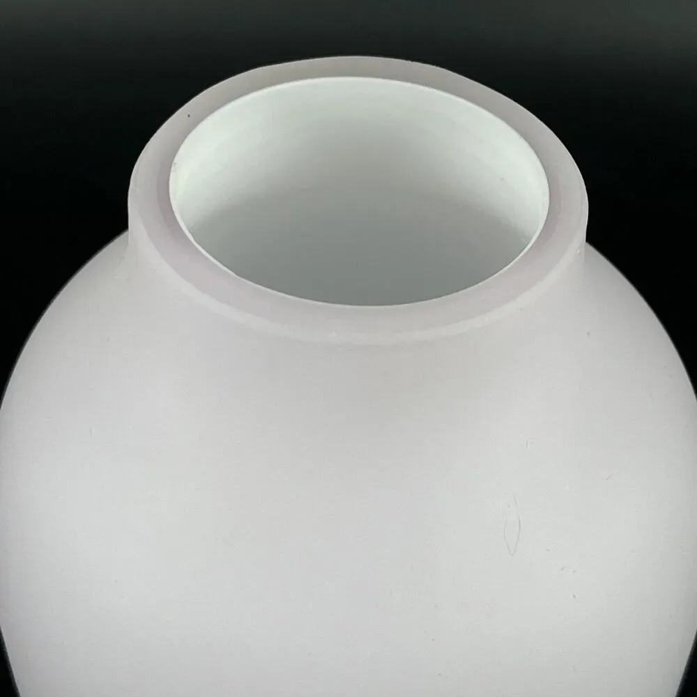 West Elm Soft Pink Cased Glass Vase Matte Finish White Interior 5 in